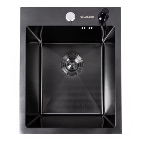 Кухонна мийка з нержавіючої сталі чорна DECOR VALESO Handmade