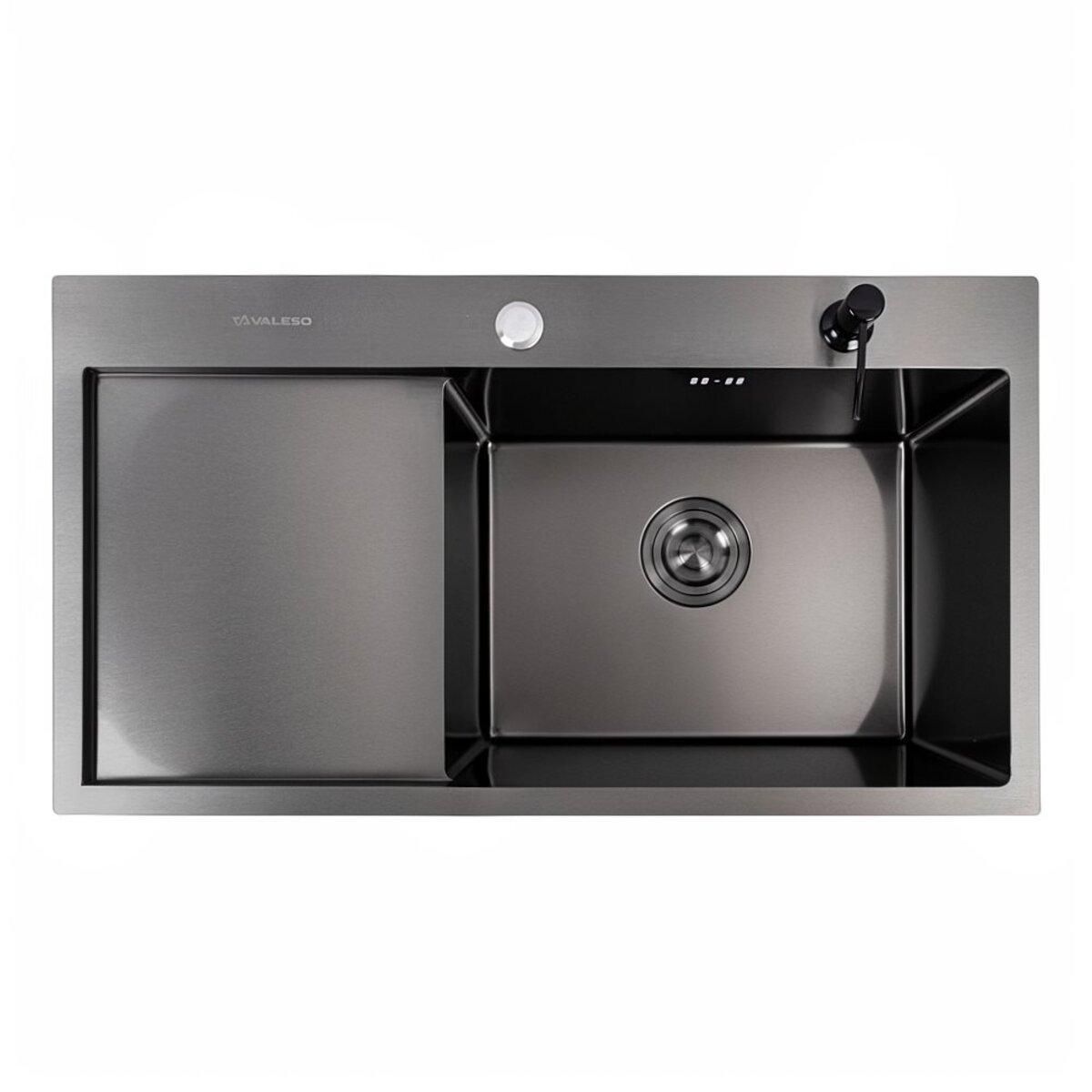 Кухонна мийка PVD чорна VALESO CM 78*43 R Handmade Кухонна мийка PVD чорна VALESO CM 78*43 R Handmade