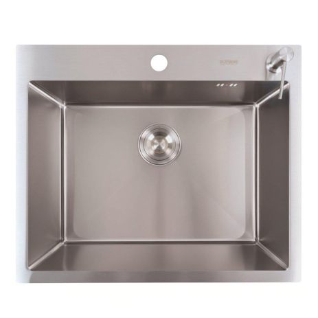 Кухонна мийка з нержавійки 60x50 Platinum Handmade з круглим сифоном Кухонна мийка з нержавійки 60x50 Platinum Handmade з круглим сифоном