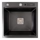 Кухонна мийка 50*50 PVD чорний Platinum Handmade з ножем