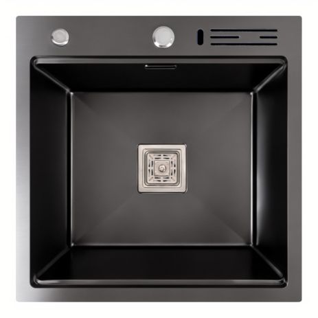 Кухонна мийка 50*50 PVD чорний Platinum Handmade з ножем Кухонна мийка 50*50 PVD чорний Platinum Handmade з ножем