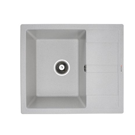 Кухонная гранитная мойка VALESO ARIA 5851 матовая белая с точками