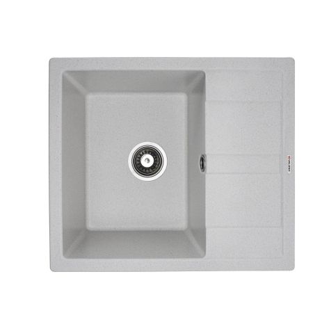 Кухонная гранитная мойка VALESO ARIA 5851 матовая белая с точками