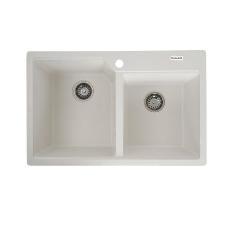 Кухонна гранітна мийка VALESO 7850 HARMONY матова, Білосніжна