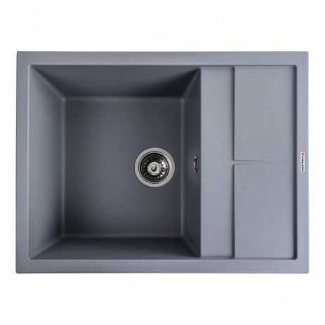 Кухонная гранитная мойка VALESO LOTOS 6550 матовая Серый металлик