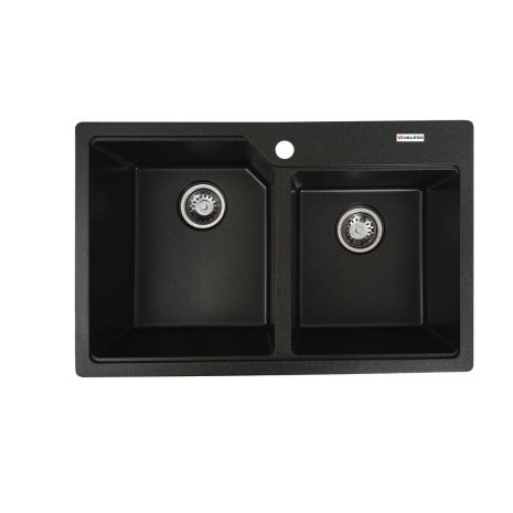 Гранитная мойка VALESO HARMONY 7850 матовая Черный металлик