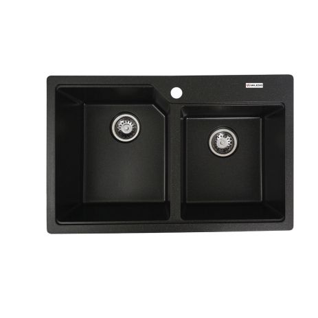 Гранитная мойка VALESO HARMONY 7850 матовая Черный металлик