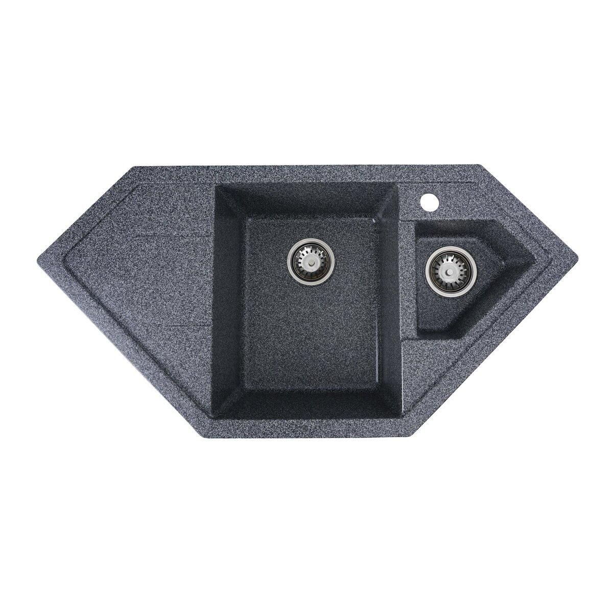 Кухонная гранитная мойка VALESO 9950 PANDORA матовая (графит) Кухонная гранитная мойка VALESO 9950 PANDORA матовая (графит)
