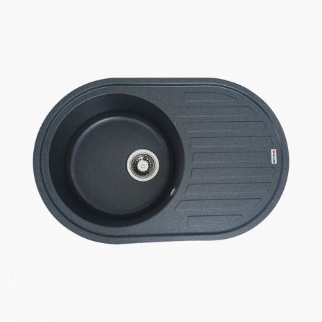 Матовая гранитная кухонная мойка Valeo Lira 7750, антрацит