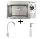 Кухонна мийка нержавійка 78*46 Platinum Handmade з кухонним змішувачем + дозатор та коландер