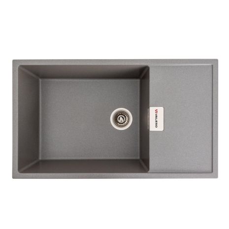 Гранитная мойка для кухни VALESO DIAMOND 8650 матовая Серый металлик