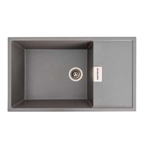 Гранитная мойка для кухни VALESO DIAMOND 8650 матовая Серый металлик