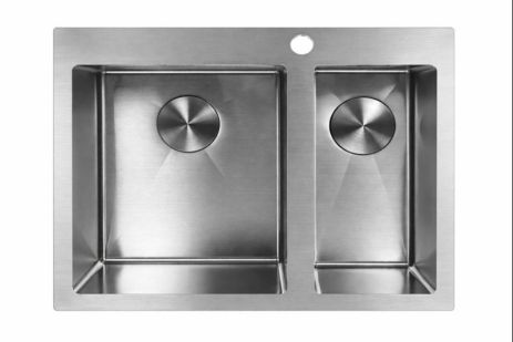 60*50 Мийка нержавійка Valeso Handmade (велика/мала чаша, 3,0/0,8)