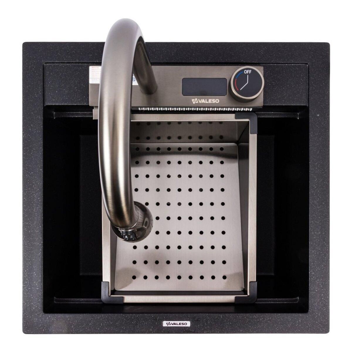 Кухонна гранитна мийка VALESO VIVA 5149 матовий Чорний металлік Кухонна гранитна мийка VALESO VIVA 5149 матовий Чорний металлік