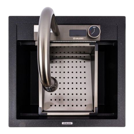 Гранітна мийка VALESO VIVA 5149 матовий Чорний металік