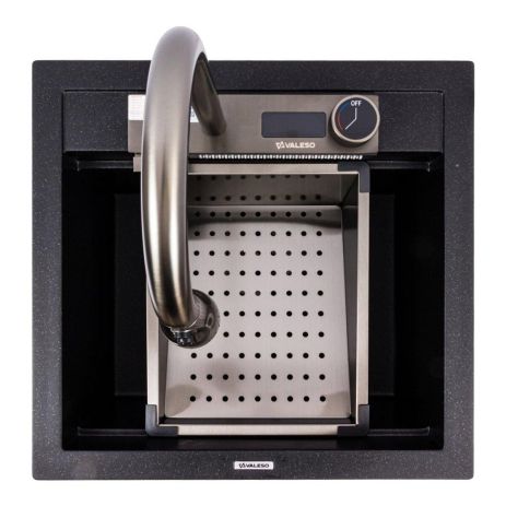 Кухонна гранитна мийка VALESO VIVA 5149 матовий Чорний металлік Кухонна гранитна мийка VALESO VIVA 5149 матовий Чорний металлік