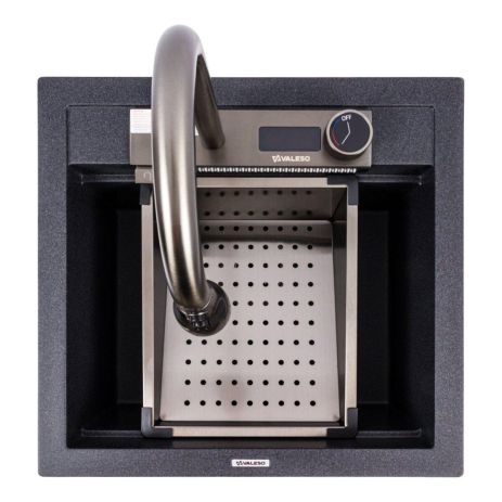 Гранітна кухонна мийка VALESO VIVA 5149 матова Карбон Гранітна кухонна мийка VALESO VIVA 5149 матова Карбон