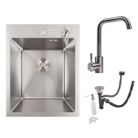 Кухонний комплект: мийка Valeso Handmade (40x50 см) і змішувач Valeso NS02A