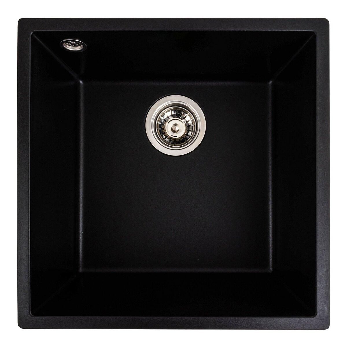Кухонная мойка из гранита VALESO 4040 RUBA черный матовый Кухонная мойка из гранита VALESO 4040 RUBA черный матовый