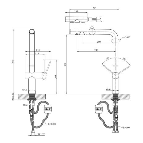 Змішувач для кухні Kroner KRP Kuche — C03839