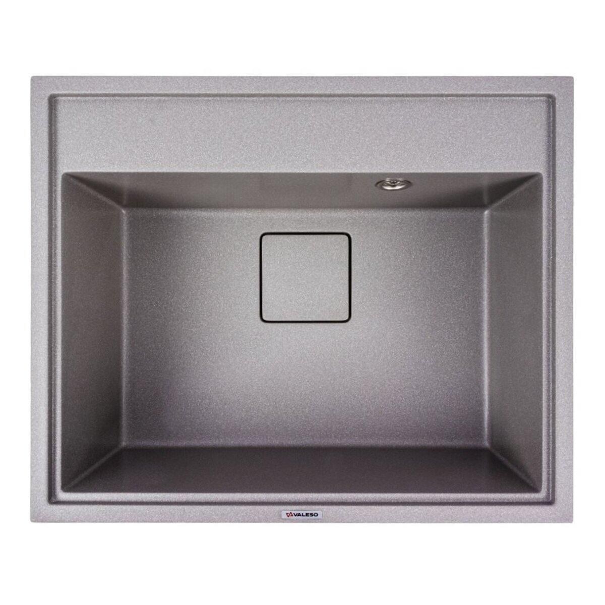 Кухонная гранитная мойка VALESO SHERLIT 6050, цвет Серый Мусон, матовая поверхность Кухонная гранитная мойка VALESO SHERLIT 6050, цвет Серый Мусон, матовая поверхность