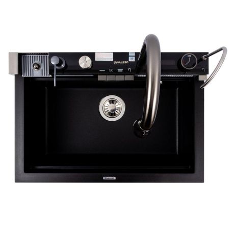 Кухонная гранитная мойка VALESO IRENA 6846 матовая Черного цвета Кухонная гранитная мойка VALESO IRENA 6846 матовая Черного цвета