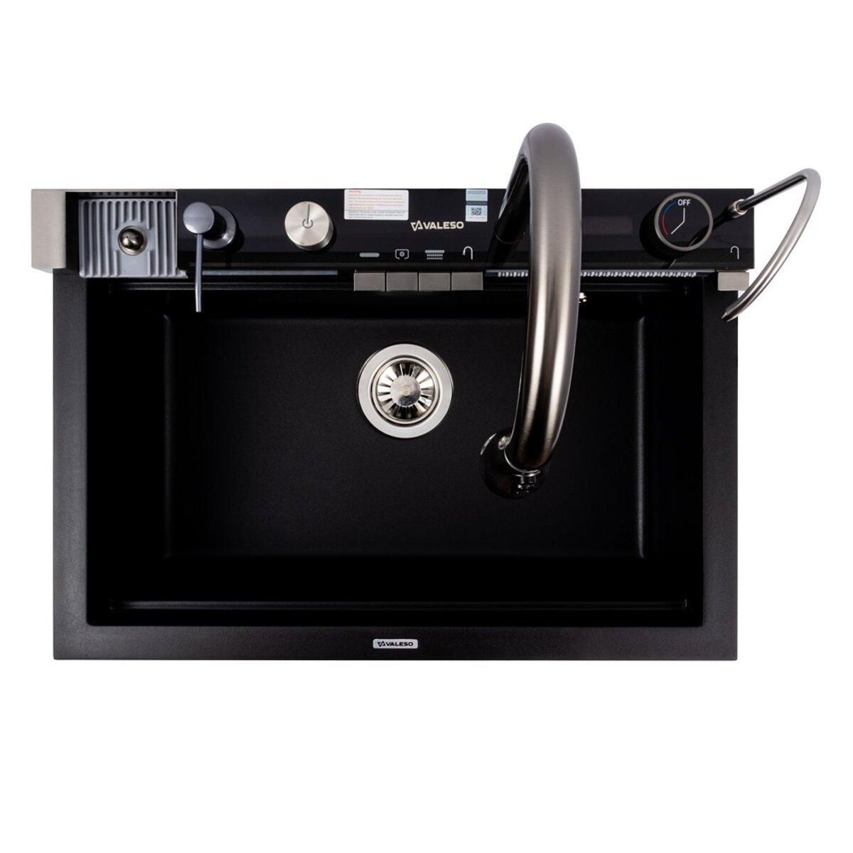 Кухонная гранитная мойка VALESO IRENA 6846 матовая Черного цвета Кухонная гранитная мойка VALESO IRENA 6846 матовая Черного цвета
