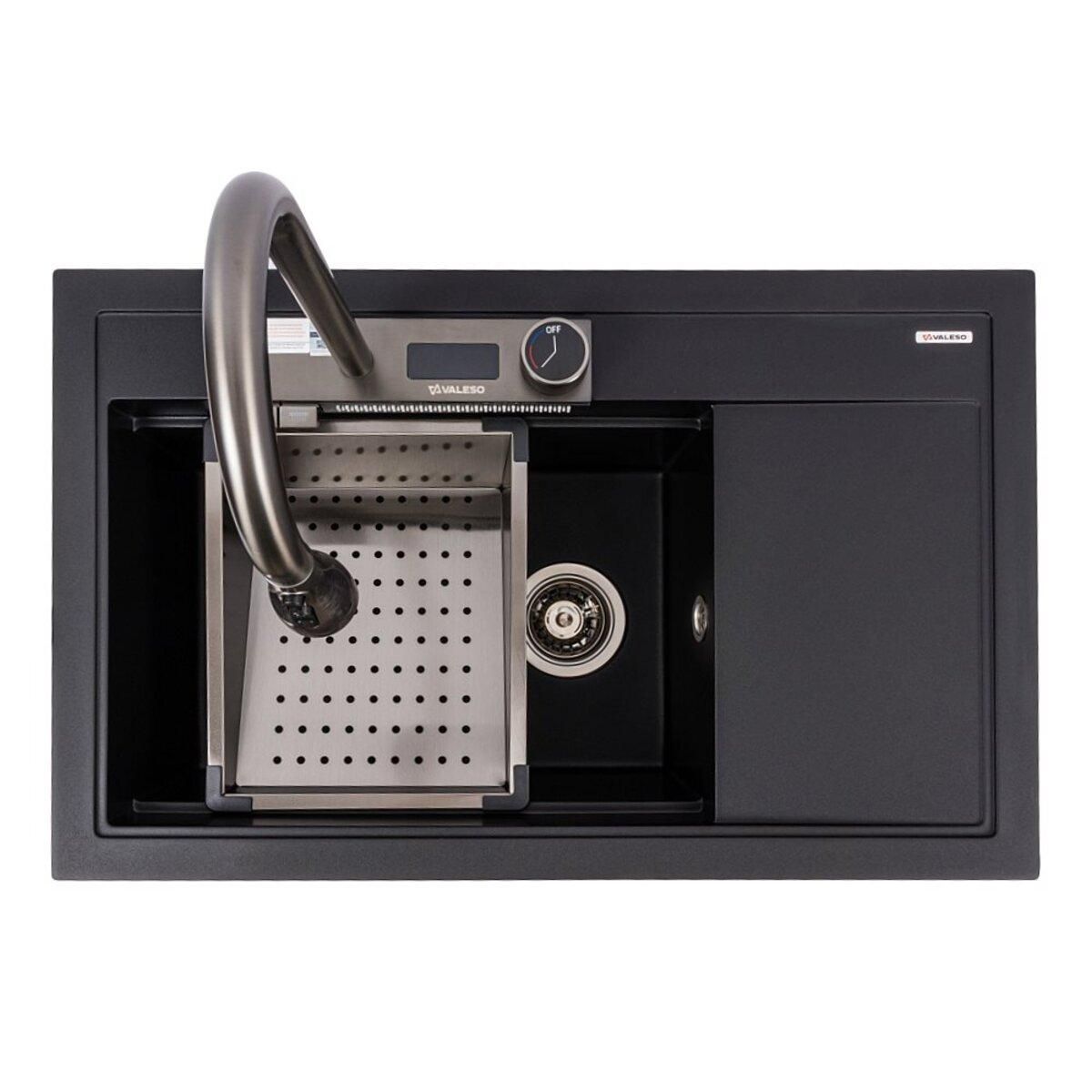 Черная матовая кухонная мойка VALESO ATRUM 7950 Черная матовая кухонная мойка VALESO ATRUM 7950