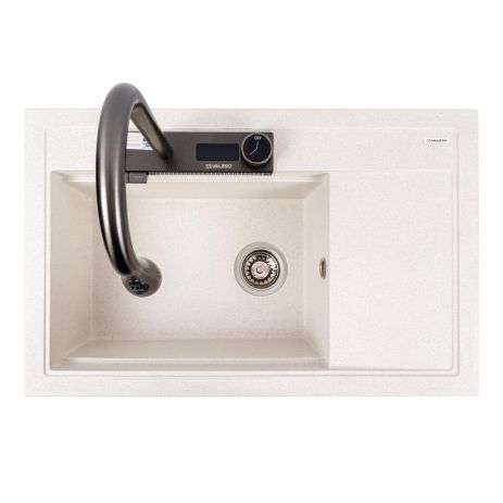 Белая в точку матовая гранитная мойка VALESO ATRUM 7950