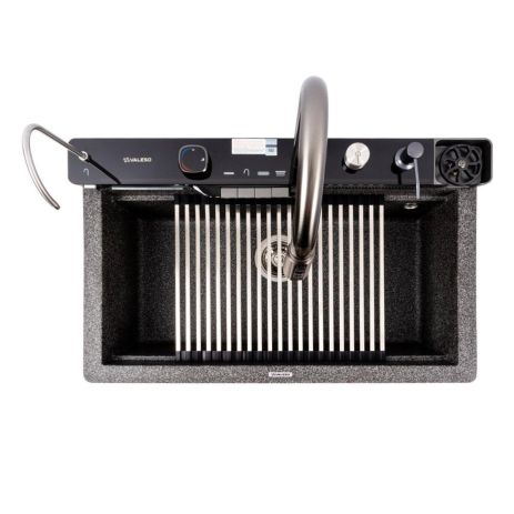 Гранитная мойка для кухни VALESO EVANORA 7546, матовая Графит