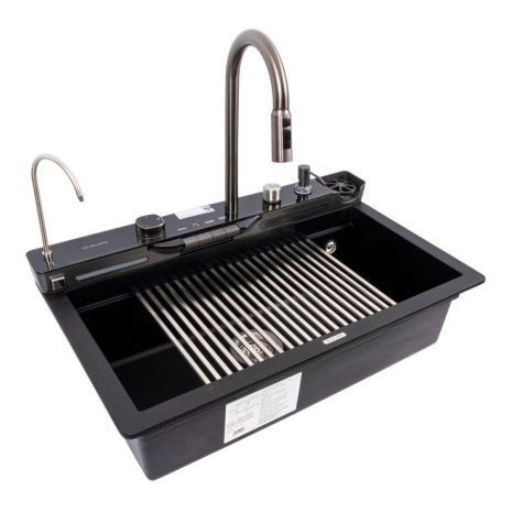 7546 EVANORA матова Мийка гранітна VALESO (чорний металік)