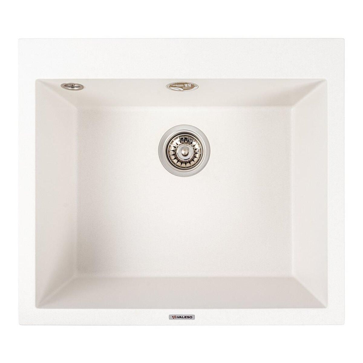 Кухонная мойка гранитная 5750 DAVINA VALESO белоснежная Кухонная мойка гранитная 5750 DAVINA VALESO белоснежная