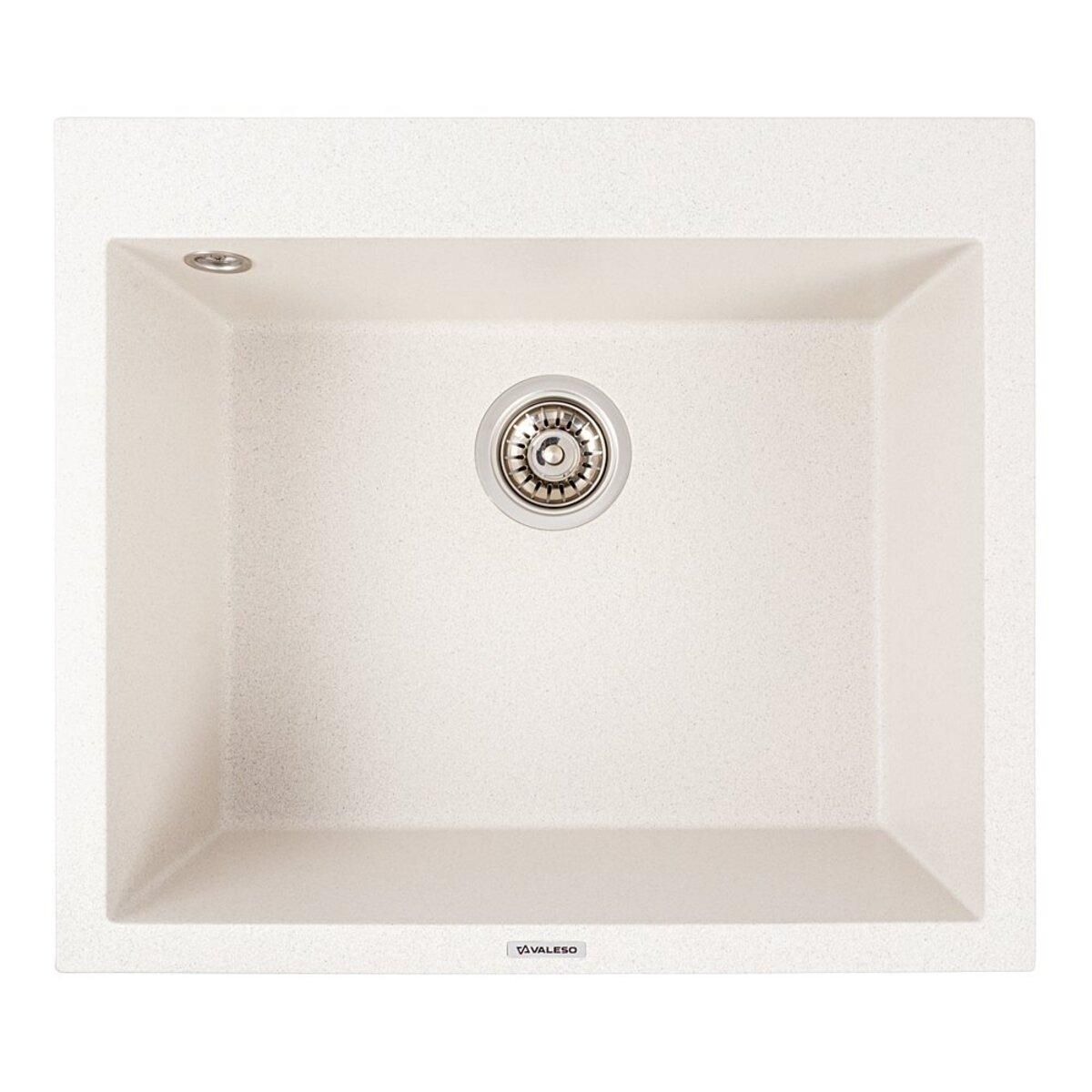 Белая гранитная кухонная мойка 5750 DAVINA VALESO с крапинками Белая гранитная кухонная мойка 5750 DAVINA VALESO с крапинками