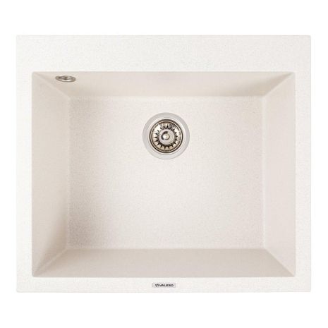 Белая гранитная кухонная мойка 5750 DAVINA VALESO с крапинками