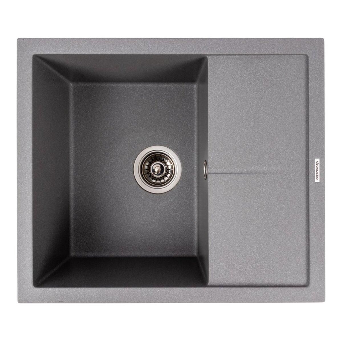 Valeso 5850 Гранітна кухонна мийка REYNA матова з сушкою, сірий мусон Valeso 5850 Гранітна кухонна мийка REYNA матова з сушкою, сірий мусон