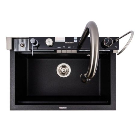 Гранітна мийка матова Чорний металік VALESO IRENA 6846