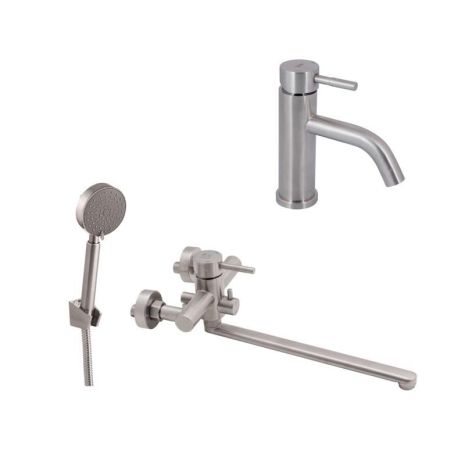 Комплект для ванной комнаты Lidz Aria 005 Смеситель для ванны с поворотным изливом (k35) Nickel+Lidz Aria Комплект для ванной комнаты Lidz Aria 005 Смеситель для ванны с поворотным изливом (k35) Nickel+Lidz Aria