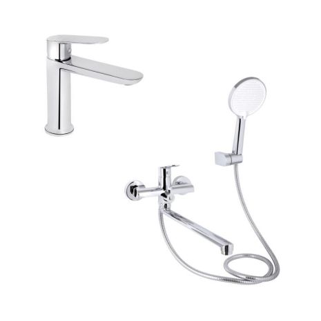 Акционный набор для Ванной комнаты Qtap Evia Смеситель для раковины QTEVI2701CRM47576 Chrome+Qtap Evia Акционный набор для Ванной комнаты Qtap Evia Смеситель для раковины QTEVI2701CRM47576 Chrome+Qtap Evia