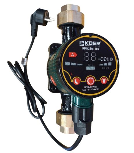 Насос циркуляционный Чехия KP.N25/6-180 Энергосберегающий Н=6М, Q=3,3кбМ, P=8-43Вт