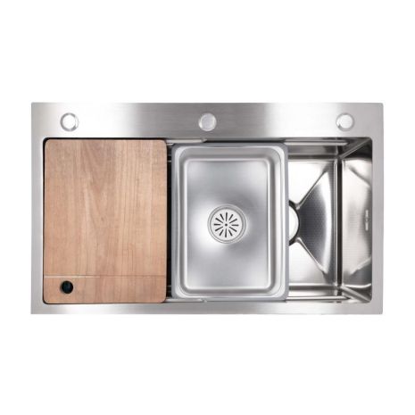 Lidz Handmade H7545 Мийка для кухні інтегрована Decor Honeycomb 3,0/1,0 мм LDH7545DEC48372