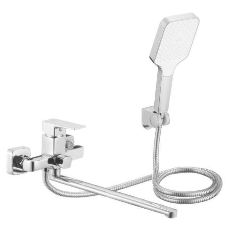 Змішувач латунний для ванни Lidz Orion 005 з поворотним виливом (з душовим гарнітуром) (k35) LDORI005CRM48094