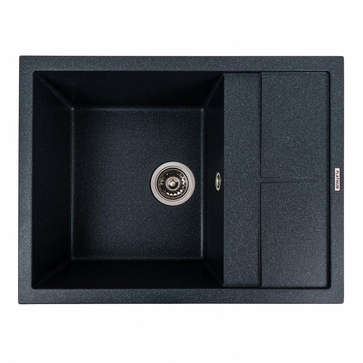 Гранитная мойка для кухни Platinum 6550 LOTOS матовый Антрацит Гранитная мойка для кухни Platinum 6550 LOTOS матовый Антрацит