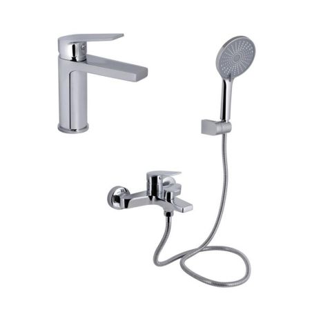 Акционный набор Qtap: Stenava New Смеситель для раковины QTSTE270CRM45535 Chrome + Stenava New Смеситель для ванны