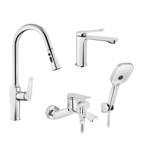 Набор смесителей Kroner Makon-C060 + смеситель Makon-C030-T+ смеситель Makon-C010