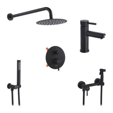 Набор 3 в 1 душевая система скрытого монтажа Kroner Edelstahl Klassisch-SCH082 + смеситель Edelstahl