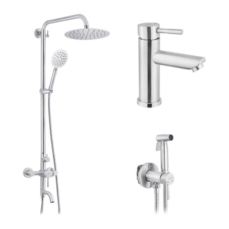 Набір 3 в 1 душова система Kroner Edelstahl Klassisch-ESG063 + змішувач Edelstahl Klassisch-ESG010 +