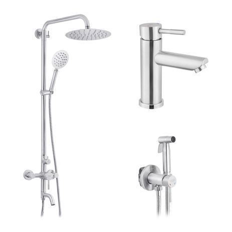 Набір 3 в 1 душова система Kroner Edelstahl Klassisch-ESG063 + змішувач Edelstahl Klassisch-ESG010 +