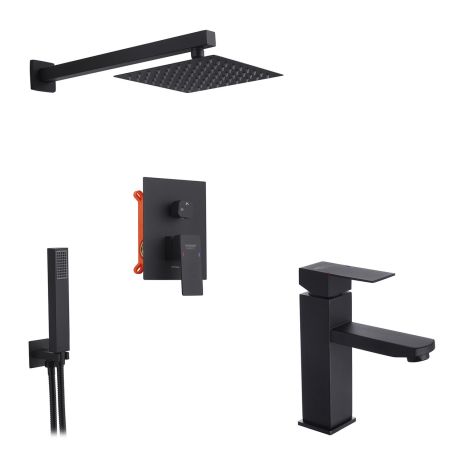 Набір 2 в 1 душова система Kroner Edelstahl Kubus-SCH082+ змішувач Edelstahl Kubus-SCH010