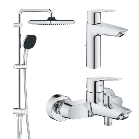 Набор смесителей 3 в 1 для ванной комнаты Grohe QuickFix Start M-Size UA202305RM Набор смесителей 3 в 1 для ванной комнаты Grohe QuickFix Start M-Size UA202305RM