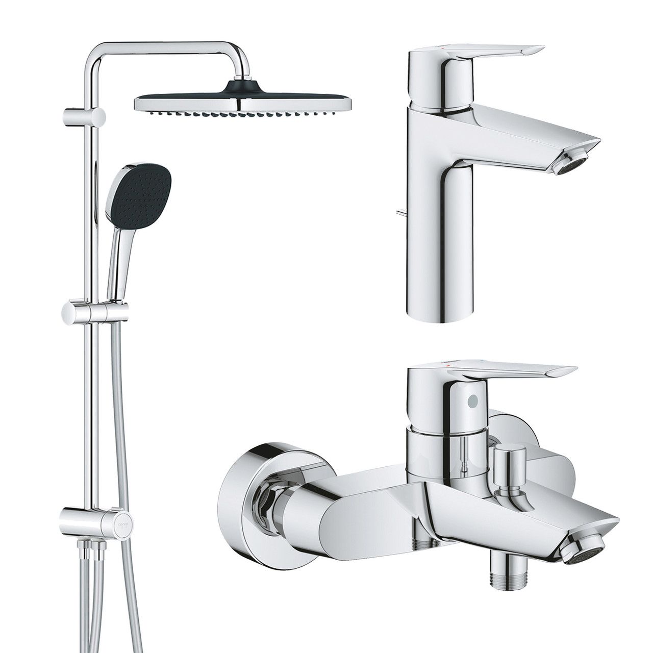 Набір змішувачів для ванної кімнати 3 в 1 Grohe QuickFix Start M-Size UA202305RM Набір змішувачів для ванної кімнати 3 в 1 Grohe QuickFix Start M-Size UA202305RM
